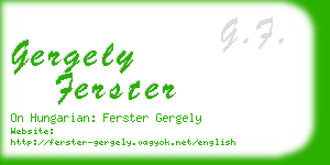 gergely ferster business card